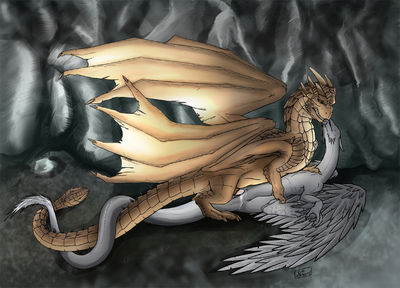 Draco x Saphira
art by gitarrendrache
Keywords: eragon;saphira;dragonheart;draco;dragon;dragoness;male;female;feral;M/F;penis;missionary;vaginal_penetration;spooge;gitarrendrache