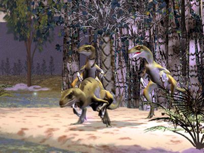 Raptors Mating on the Beach
unknown artist
Keywords: dinosaur;theropod;raptor;male;female;anthro;M/F;from_behind;cgi;gmod