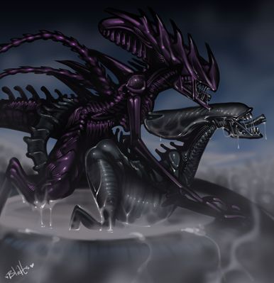 Emperor and the Queen Mother
art by goat-kid
Keywords: alien;xenomorph;male;female;anthro;M/F;from_behind;spooge;goat-kid