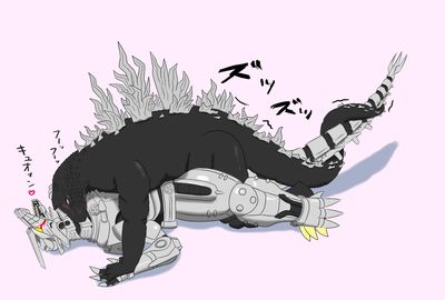 Godzilla and Mechagodzilla Having Sex
art by gurin
Keywords: godzilla;gojira;mechagodzilla;robot;feral;anthro;male;M/M;missionary;gurin