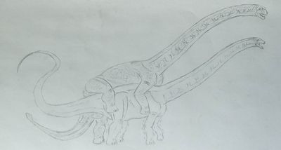 Mamenchisaurus sinocanadorum
art by goliathbirdeater
Keywords: dinosaur;sauropod;mamenchisaurus;male;female;feral;M/F;penis;from_behind;cloacal_penetration;goliathbirdeater