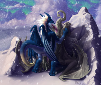 Private Time With Paarthurnax
art by gorath
Keywords: videogame;skyrim;dragon;wyvern;paarthurnax;male;feral;M/M;oral;penis;69;spooge;gorath
