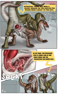 Jurassic Breach
art by grasky
Keywords: comic;dinosaur;theropod;raptor;male;feral;M/M;transformation;penis;from_behind;docking;closeup;ejaculation;spooge;grasky