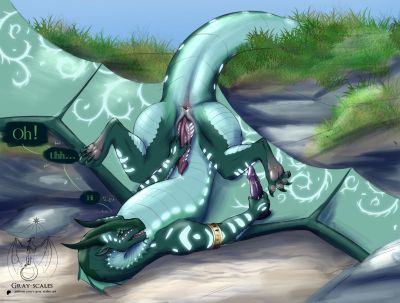 Turtle Alone Time (Wings_of_Fire)
art by gray-scales
Keywords: wings_of_fire;seawing;turtle;dragon;male;feral;solo;penis;dildo;masturbation;spooge;gray-scales
