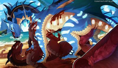 Rough Intertribal Breeding (Wings_of_Fire)
art by greame
Keywords: wings_of_fire;seawing;skywing;dragon;dragoness;male;female;feral;M/F;penis;missionary;vaginal_penetration;internal;beach;greame