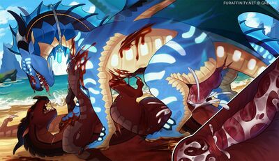 Rough Intertribal Breeding Alt (Wings_of_Fire)
art by greame
Keywords: wings_of_fire;seawing;skywing;dragon;dragoness;male;female;feral;M/F;penis;missionary;vaginal_penetration;internal;orgasm;ejaculation;spooge;closeup;beach;greame