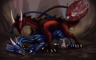 Dragons Having Sex
art by greydragonofthenorth
Keywords: dragon;dragoness;male;female;feral;M/F;penis;from_behind;vaginal_penetration;internal;spooge;greydragonofthenorth