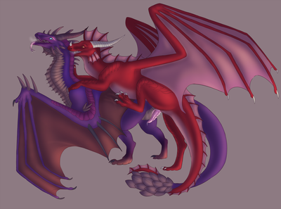 Red on Purple
art by greydragonofthenorth
Keywords: dragon;dragoness;wyvern;male;female;feral;M/F;penis;vagina;from_behind;suggestive;spooge;greydragonofthenorth