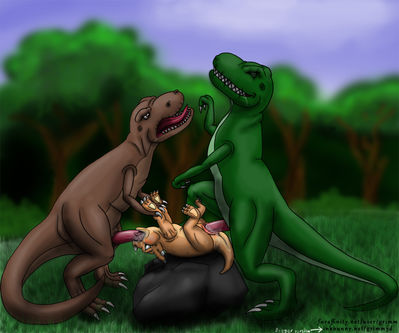 Cera and Sharptooth 1
art by grimm
Keywords: cartoon;land_before_time;lbt;dinosaur;theropod;tyrannosaurus_rex;trex;ceratopsid;triceratops;cera;male;female;anthro;M/F;threeway;spitroast;penis;missionary;oral;spooge;grimm