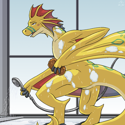 Adine's Shower
art by grumpyvulpix
Keywords: videogame;angels_with_scaly_wings;dragoness;wyvern;adine;female;anthro;solo;vagina;suggestive;shower;grumpyvulpix