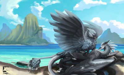 Cozy Beach
art by gryph000
Keywords: dragoness;wyvern;gryphon;male;female;feral;M/F;penis;missionary;beach;gryph000