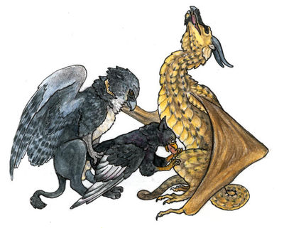 Gryphon Sandwich
art by amagire
Keywords: gryphon;dragon;male;female;feral;M/F;threeway;spitroast;penis;from_behind;oral;amagire