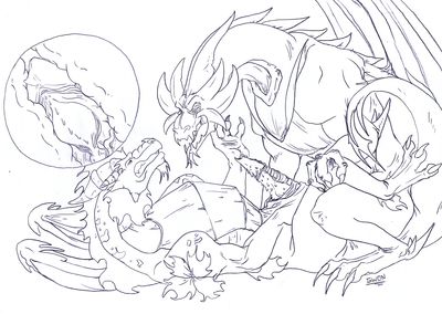 Malefor and Ignitus
art by gwon
Keywords: videogame;spyro_the_dragon;ignitus;malefor;dragon;male;anthro;M/M;penis;missionary;anal;internal;grimm