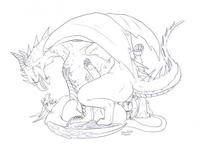 Dragon on Gryphon
art by gwon
Keywords: dragon;dragoness;male;female;feral;M/F;penis;fmissionary;vaginal_penetration;gwon