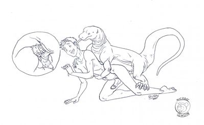 Komodo and Man 1
art by gwon
Keywords: beast;lizard;monitor_lizard;komodo_dragon;feral;human;man;male;M/M;penis;hemipenis;from_behind;anal;closeup;gwon
