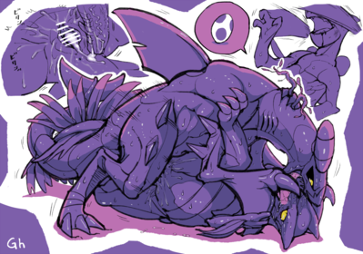 Garchomp and Sceptile Having Sex
art by gyu_hydrogen
Keywords: anime;pokemon;dragon;lizard;garchomp;sceptile;male;female;anthro;M/F;penis;vagina;missionary;closeup;spooge;gyu_hydrogen