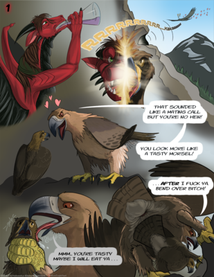Bottom's Up 1
art by haliaeetus
Keywords: comic;dragon;transformation;avian;bird;eagle;male;feral;M/M;cloaca;from_behind;anal;haliaeetus