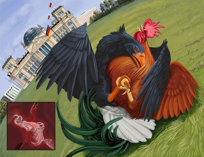 Gay-lic Rooster
art by haliaeetus
Keywords: bird;avian;crow;rooster;male;feral;M/M;cloaca;missionary;cloacal_penetration;internal;spooge;haliaeetus