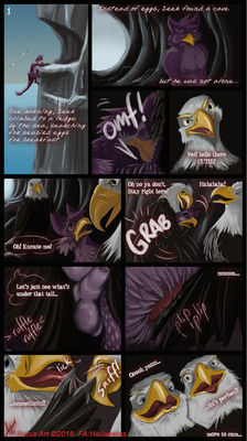 Zeek Comic 1
art by haliaeetus
Keywords: comic;avian;bird;eagle;gryphon;male;female;herm;feral;anthro;M/F;suggestive;closeup;haliaeetus