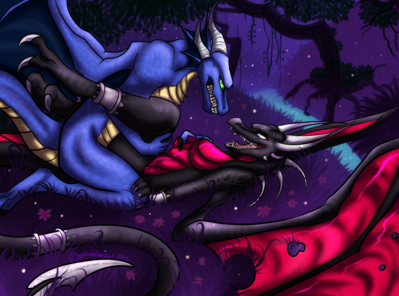 Drycos x Cynder
art by halopromise
Keywords: videogame;spyro_the_dragon;cynder;dragon;dragoness;male;female;anthro;breasts;M/F;missionary;halopromise