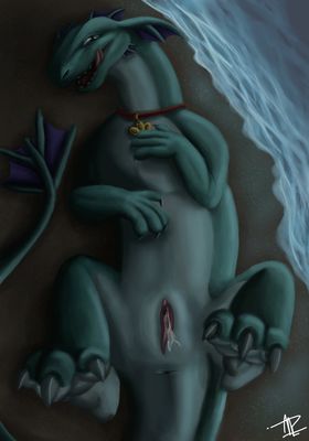 Emily_Draco
art by hamham59
Keywords: dragoness;female;feral;solo;vagina;spooge;beach;hamham59