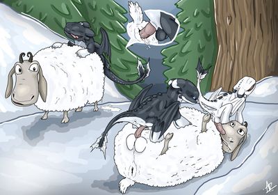 Sheep and Furies
art by hamham5
Keywords: how_to_train_your_dragon;httyd;night_fury;furry;sheep;dragon;dragoness;male;female;feral;M/F;orgy;penis;cowgirl;from_behind;vaginal_penetration;ejaculation;closeup;spooge;hamham5