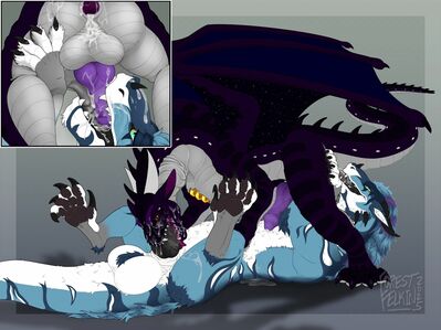 Felkin and Equinoxie (Wings_of_Fire)
art by hananners
Keywords: wings_of_fire;nightwing;dragon;felkin;male;feral;M/M;penis;69;oral;closeup;spooge;hananners