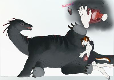 Amargasaurus and Spike
art by herpydragon
Keywords: dinosaur;sauropod;amargasaurus;furry;canine;male;female;feral;anthro;M/F;penis;from_behind;vaginal_penetration;closeup;spooge;herpydragon