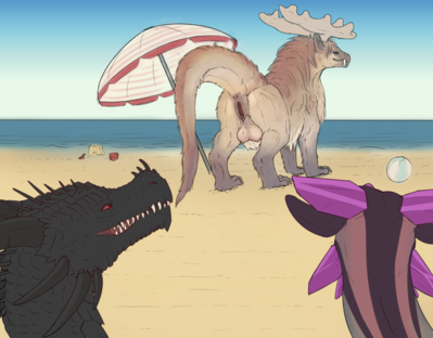 Appreciating The Beach
art by herpydragon
Keywords: dragon;dragoness;male;female;feral;M/F;solo;vagina;suggestive;beach;herpydragon