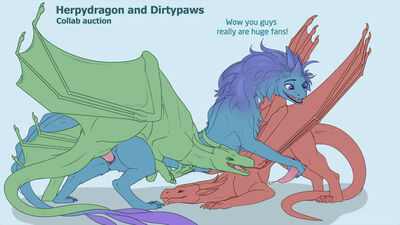 Sisu Threeway
art by herpydragon and dirty.paws
Keywords: disney;raya_and_the_last_dragon;sisu;dragon;dragoness;male;female;feral;M/F;threeway;penis;from_behind;vaginal_penetration;masturbation;ejaculation;spooge;herpydragon;dirty.paws