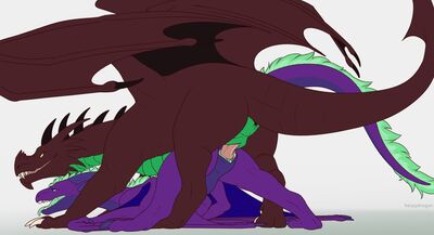 Haxur and Diana Mating
art by herpydragon
Keywords: dragon;dragoness;male;female;feral;M/F;penis;from_behind;vaginal_penetration;herpydragon