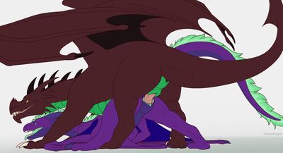 Haxur and Diana Mating
art by herpydragon
Keywords: dragon;dragoness;male;female;feral;M/F;penis;from_behind;vaginal_penetration;herpydragon