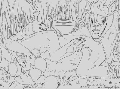 Outdoor Fucking
art by herpydragon
Keywords: dragoness;furry;ursine;bear;male;female;feral;M/F;penis;spoons;vaginal_penetration;herpydragon