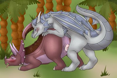 Macharius Mating With Tria
art by heyitshappydoodles
Keywords: cartoon;land_before_time;lbt;dinosaur;ceratopsid;triceratops;tria;dragon;male;female;feral;M/F;penis;from_behind;vaginal_penetration;spooge;heyitshappydoodles