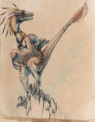 Archeopteryx 2
art by hibbary
Keywords: dinosaur;theropod;archeopteryx;feral;solo;non-adult;hibbary