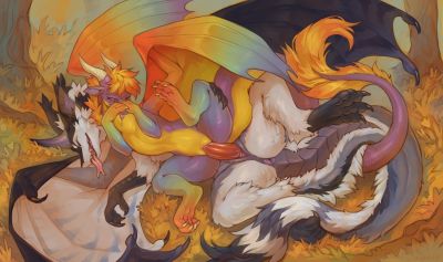 Autumn Mating
art by hioshiru
Keywords: dragon;dragoness;male;female;feral;M/F;penis;spoons;vaginal_penetration;hioshiru
