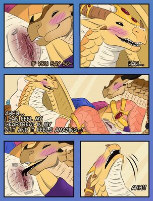 Blaze and Thorn, page 7 (Wings_of_Fire)
art by hirothedragon
Keywords: comic;wings_of_fire;sandwing;princess_blaze;thorn;dragoness;female;feral;lesbian;vagina;oral;closeup;spread;spooge;hirothedragon