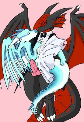 Dartfrog x Vapor (Wings_of_Fire)
art by hirothedragon
Keywords: wings_of_fire;rainwing;icewing;dragon;dragoness;male;female;feral;anthro;M/F;penis;suggestive;hirothedragon