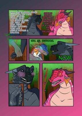 Glory and Tsunami, page 21
art by hirothedragon
Keywords: comic;wings_of_fire;glory;tsunami;deathbringer;jambu;nightwing;rainwing;dragon;dragoness;male;female;anthro;M/F;solo;penis;closeup;humor;hirothedragon