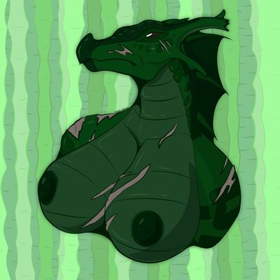 Queen_Sequoia (Wings_of_Fire)
art by hirothedragon
Keywords: wings_of_fire;leafwing;queen_sequoia;dragoness;female;anthro;breasts;solo;hirothedragon