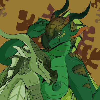 Sundew and Willow (Wings_of_Fire)
art by hirothedragon
Keywords: wings_of_fire;leafwing;sundew;willow;dragoness;female;anthro;breasts;lesbian;suggestive;hirothedragon