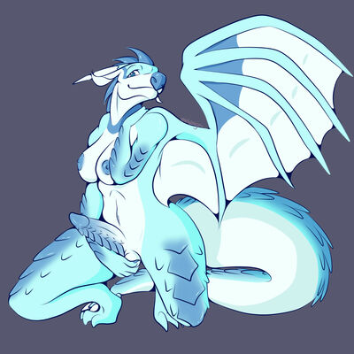 Vapor the Icewing (Wings_of_Fire)
art by hirothedragon
Keywords: wings_of_fire;icewing;dragon;dragoness;male;female;herm;anthro;breasts;solo;penis;hirothedragon