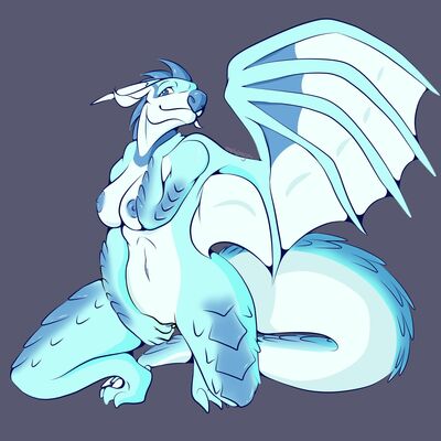 Vapor the Icewing (Wings_of_Fire)
art by hirothedragon
Keywords: wings_of_fire;icewing;dragoness;female;anthro;breasts;solo;vagina;fingering;masturbation;hirothedragon