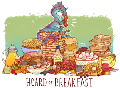 Hoard of Breakfast
art by iguanamouth
Keywords: dragon;feral;solo;hoard;non-adult;iguanamouth