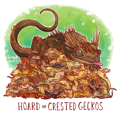 Hoard of Geckos
art by iguanamouth
Keywords: dragon;lizard;gecko;feral;solo;hoard;non-adult;iguanamouth