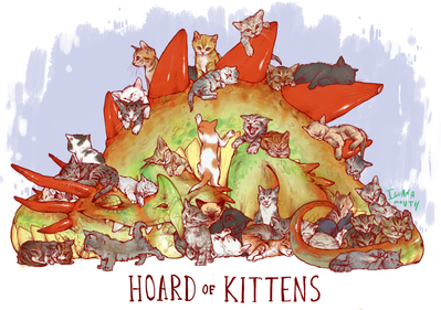 Hoard of Kittens
art by iguanamouth
Keywords: dragon;feral;solo;hoard;non-adult;iguanamouth