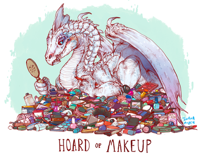 Hoard of Makeup
art by iguanamouth
Keywords: dragon;feral;solo;hoard;non-adult;iguanamouth