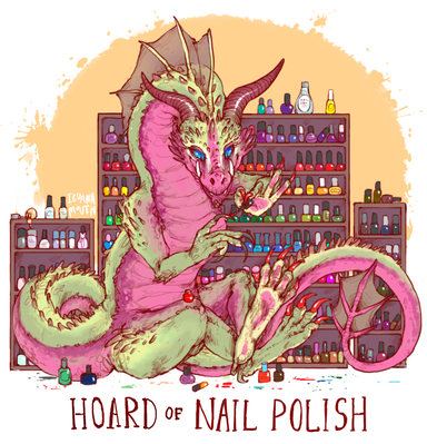 Hoard of Nail Polish
art by iguanamouth
Keywords: dragon;feral;solo;hoard;non-adult;iguanamouth