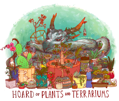 Hoard of Plants
art by iguanamouth
Keywords: dragon;feral;solo;hoard;non-adult;iguanamouth