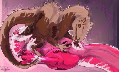 Allosaur 69
art by hollyvardia
Keywords: dragon;dinosaur;theropod;allosaurus;male;female;feral;M/F;penis;vagina;oral;69;vaginal_penetration;spooge;hollyvardia